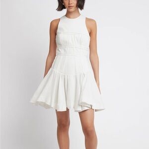 AJE TIDAL CORSET WHITE MINI DRESS US SIZE 6